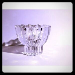 Mikasa clear Crystal candle holder